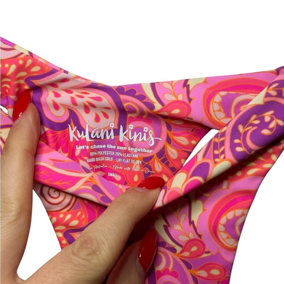 Kulani Kinis Pink and Purple Patterned Bikini Bottom - Picture 4 of 4